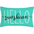 thumbnail image 1 of Hello Sunshine Pillow Cover Farmhouse Blue Lumbar Pillow Cover Spring Summer Decorations Cushion Case for Sofa Couch Polyester Linen 12x20 Inches, 1 of 6