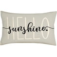 thumbnail image 1 of Hello Sunshine Pillow Cover Farmhouse Gray Lumbar Pillow Cover Spring Summer Decorations Cushion Case for Sofa Couch Polyester Linen 12x20 Inches, 1 of 6
