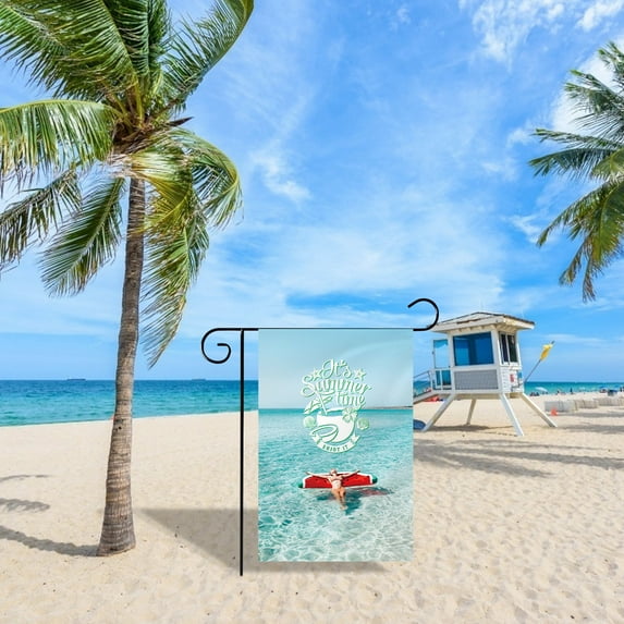 Hello Sunshine Summer Garden Flag 12x18 Double Sided Burlap Small Vertical Welcome Spring Summer Yard Flags for Seasonal Outdoor Farmhouse Decoration