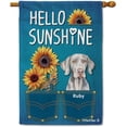 thumbnail image 1 of Hello Sunshine Sunflowers Weimaraner House Flag Personalized Watercolor Dog Spring Summer Jeans Printed Banner Flag for Outside Yard 28X40 Inch Double Side, 1 of 6