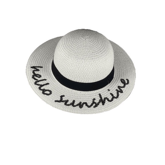 Hello Sunshine Sunhat with Sequins - Large - White