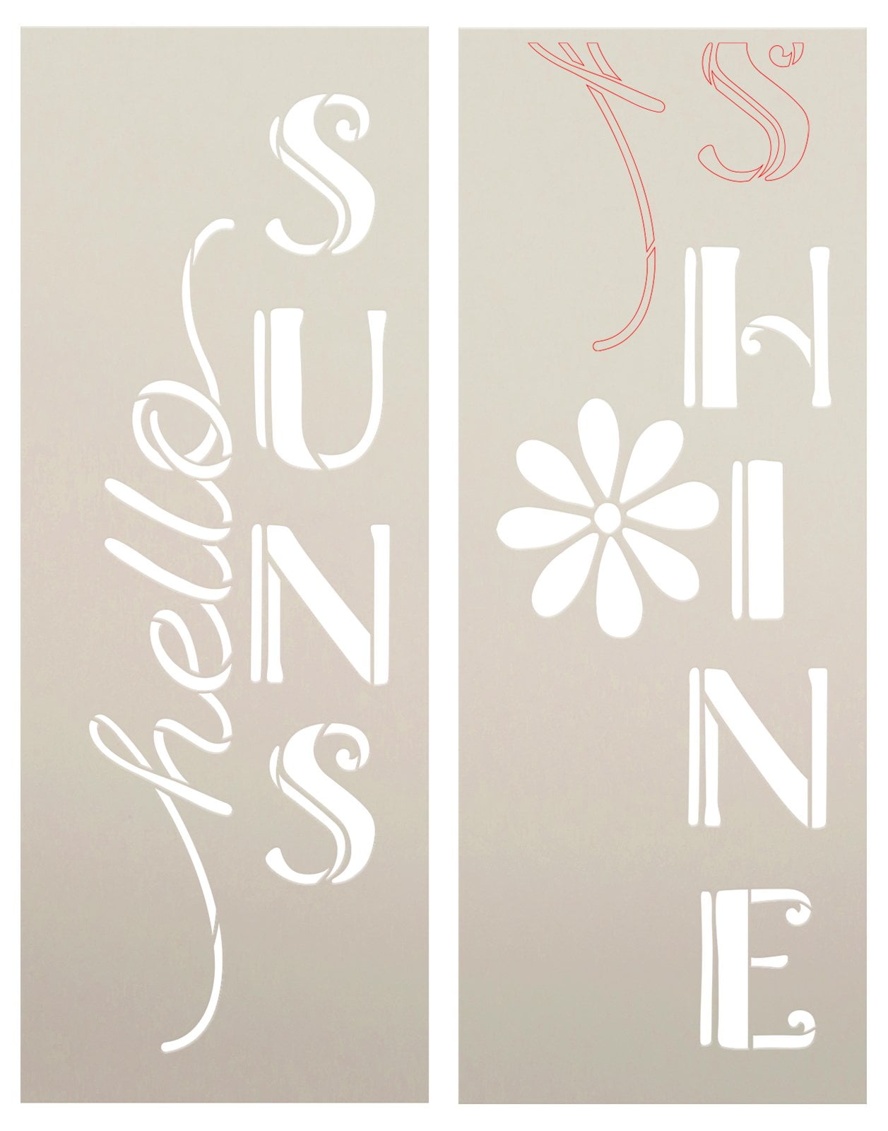 Hello Sunshine Tall Porch Sign Stencil with Flower by StudioR12 DIY Outdoor  Spring Home Decor Craft Vertical Wood Leaner Signs Select Size 4ft