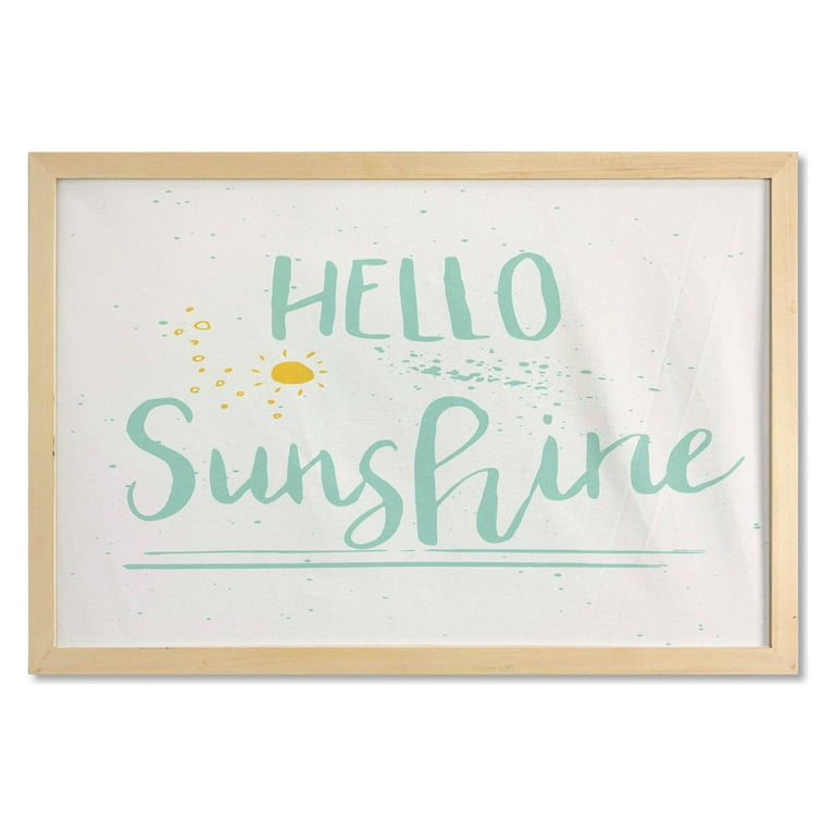 Hello Sunshine Wall Art with Frame Lettering Design with Sun