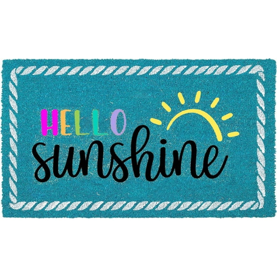 Hello Sunshine Welcome Door Mat Rainbow Summer Decoration Doormat Kitchen New Home House Bedroom Entrance Way Area Rugs Decor Front Floor Porch Indoor/Outdoor Door Mats 16x24 Inch