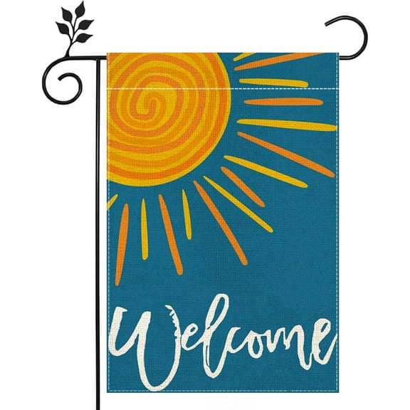 Hello Sunshine Welcome Summer Double-side 12.5x18in Garden Flag Home Outdoor Yard Banner Decor
