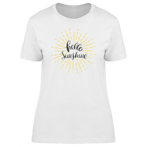 Hello Sunshine Yellow Lines T-Shirt Women -Image by Shutterstock, Female XX-Large