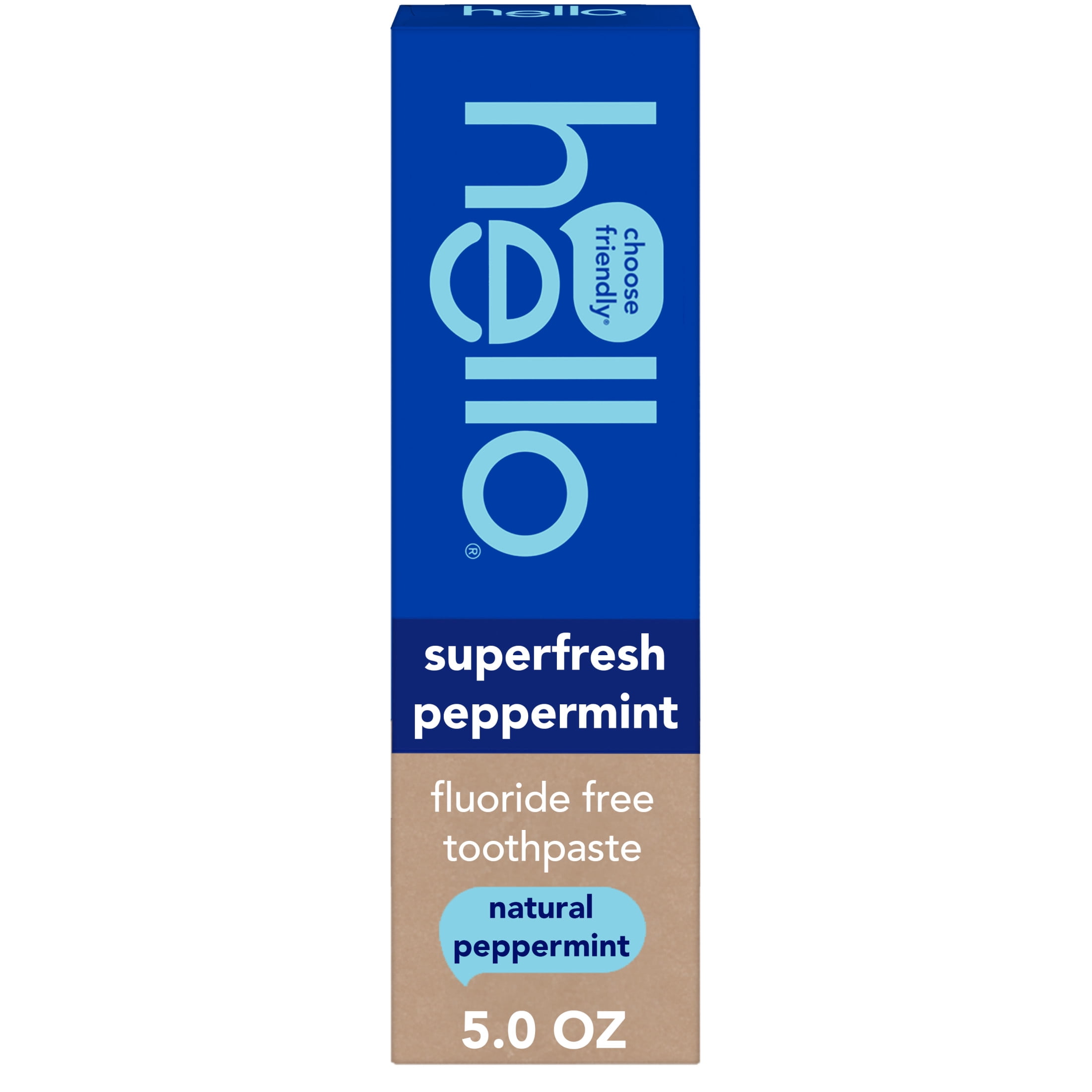hello Superfresh Fluoride Free Toothpaste for Bad Breath, Natural Peppermint Flavor, 5 Oz