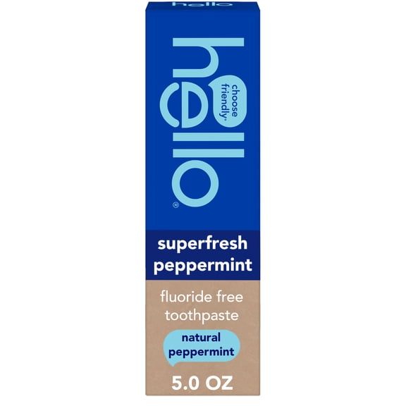 hello Superfresh Fluoride Free Toothpaste for Bad Breath, Natural Peppermint Flavor, 5 Oz