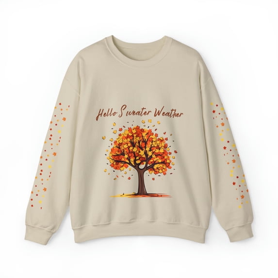 Hello Sweater Weather - Unisex Heavy Blend™ Crewneck Fall Sweatshirt