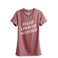 thumbnail image 1 of Hello Sweater Weather Women's Fashion Relaxed T-Shirt Tee Heather Rouge Large, 1 of 3