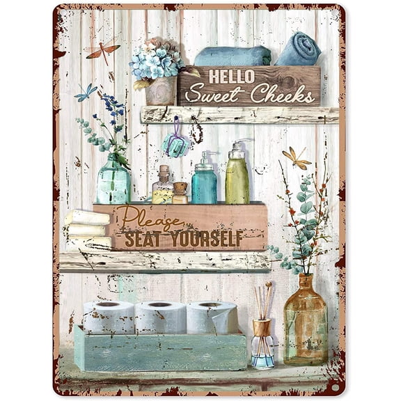 Hello Sweet Cheeks Bathroom Decor Boston Terrier Why Hello Sweet Cheeks Vertical Metal Sign , Boston Terrier funny Metal Sign Art, Best gifts ever, Wall Decor Bathroom Wall Art Funny
