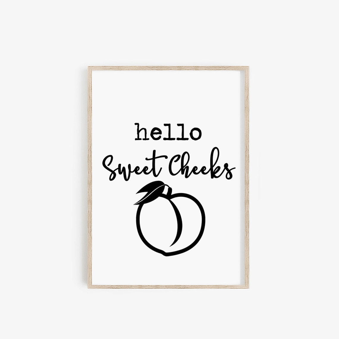 Hello Sweet Cheeks Sign, Funny Bathroom Decor, Minimal Wall Art Sign ...