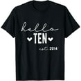 thumbnail image 1 of Hello Ten Est 2014 10 Years Old 10th Birthday for Girls Kids T-Shirt, 1 of 3