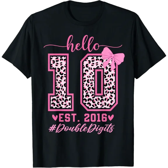 Hello Ten Est 2016 Double Digits Bow T Shirt Size S-5XL