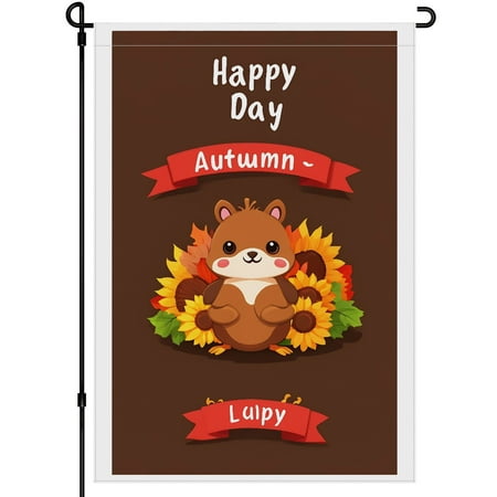 Hello Thanksgiving House Flags Decoration for Porch Front Door Outdoor, Versatile Cute Thanksgiving Day Cartoon Animated Decoration Washable Happy Thanskgiving Turkey Garden Flags 28x40in