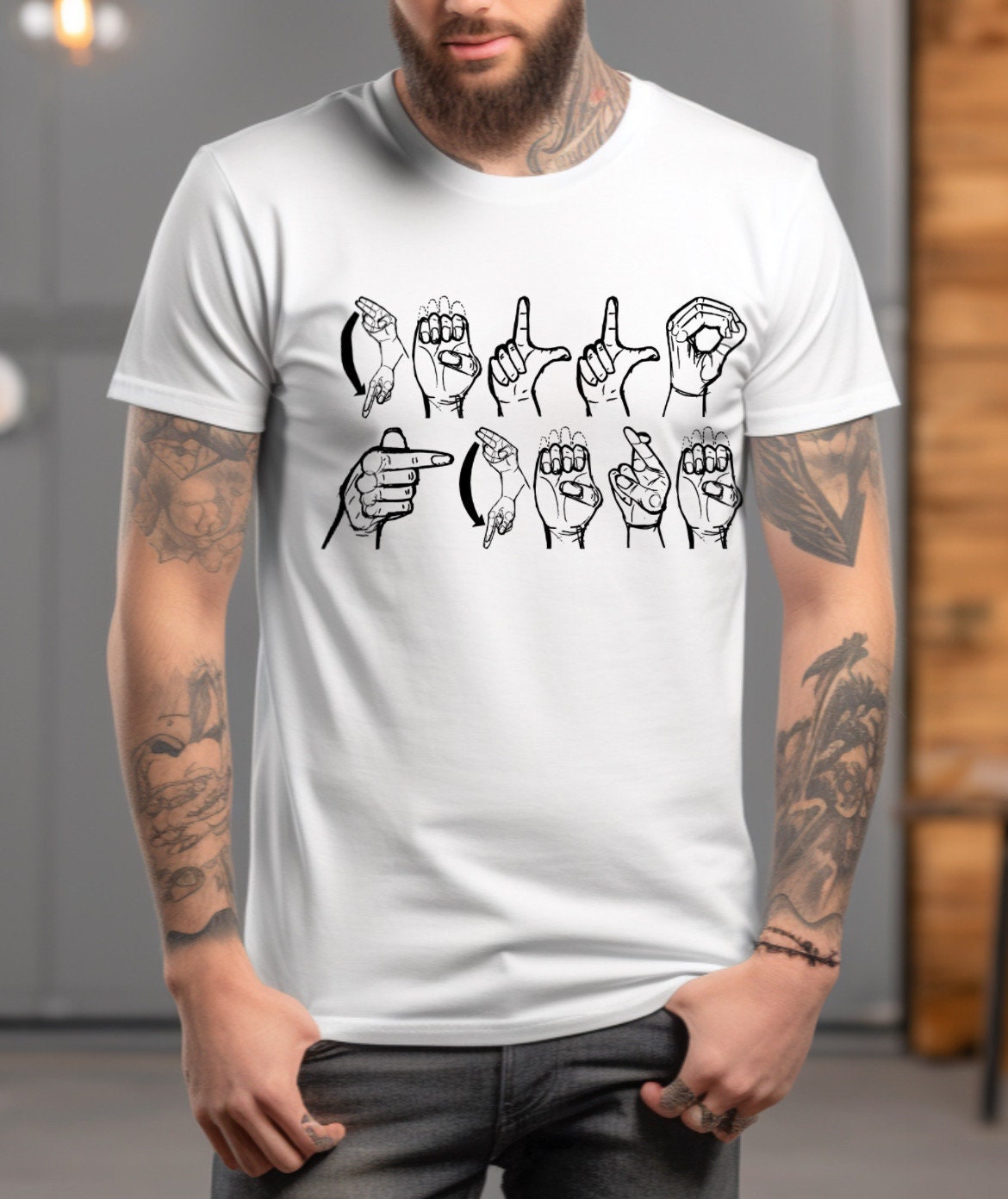 Hello There ASL Tee ObiWan Kenobi's Iconic Greeting in American Sign