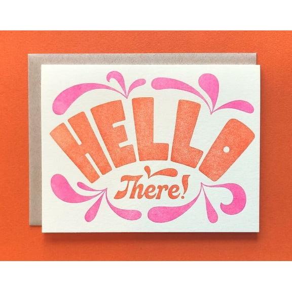 Hello There Greeting Card - Colorful Typography Design - Blank Inside with Envelope Included - Perfect for All Occasions