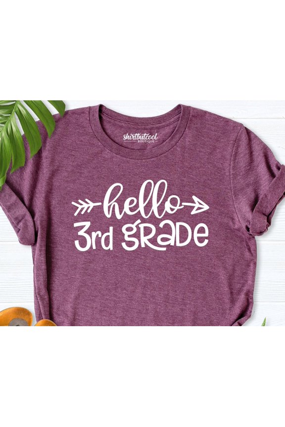 Hello Third Grade Shirt, 3Rd Grade Shirt,Back To School Shirt, Third Grade Teacher Tee, Teacher Shirts, First Day Of School Tee, Hello Grade SWEATSHIRT All Size S-5XL