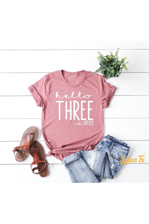 Hello Three Est 2022 Shirt, 3Rd Birthday Shirt, Three Year Old Birthday Gift, Third Birthday Gift, 3Rd Toddler Shirt, 3Rd Birthday Party