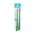 thumbnail image 1 of hello Adult Soft Bristle Toothbrush Pack, Blue and Green, 2 Count, 1 of 9