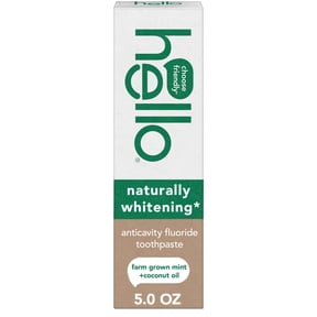 hello Naturally Whitening Anticavity Fluoride Toothpaste, Mint, 5 Oz