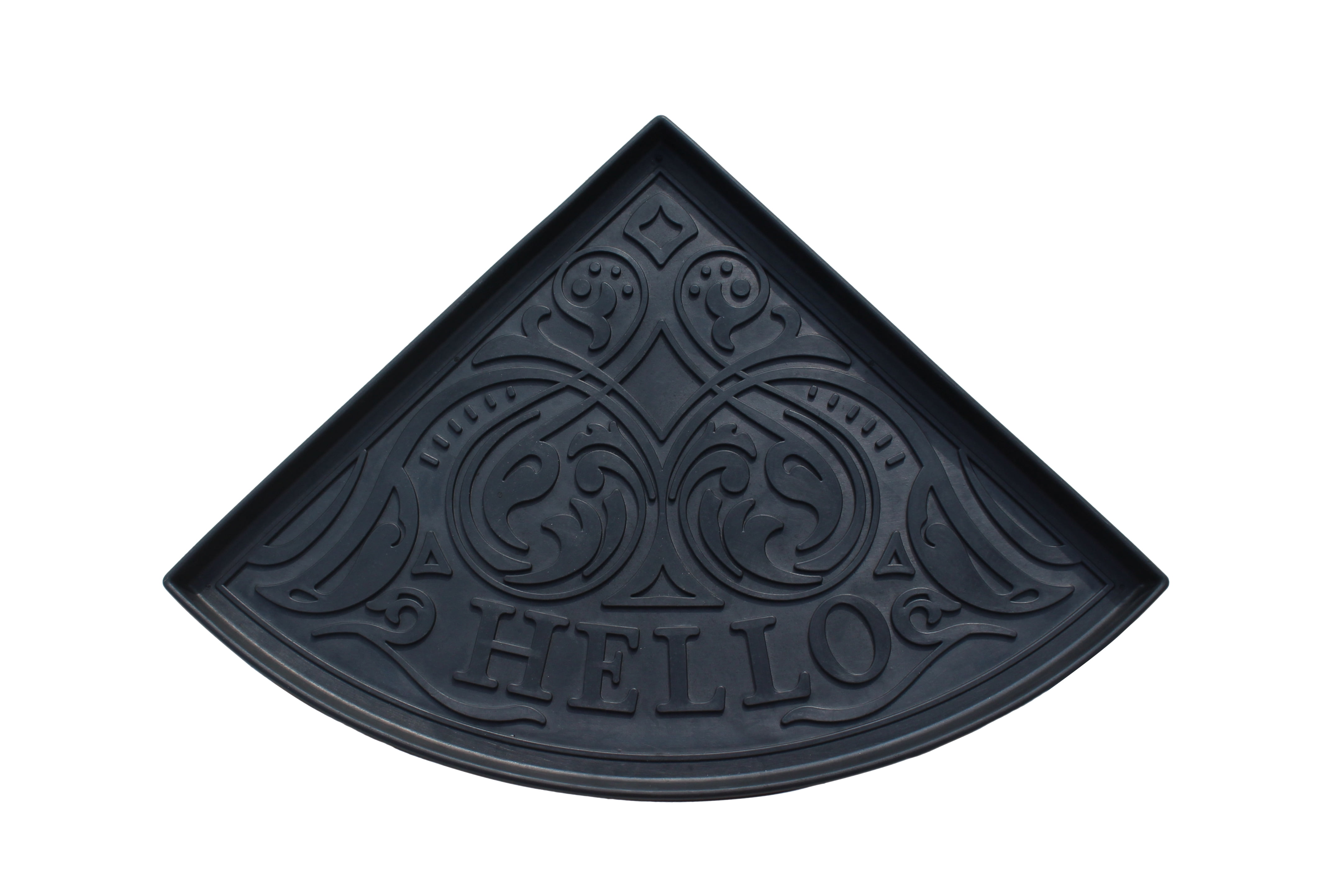 Hello Triangle Heavy Boot Tray-Water Resistant Rubber Utility Shoe Mat 21.6"x21.6" for Indoor and Outdoor Use in All Seasons Multi-Purpose Boot Tray Mat for Entryways