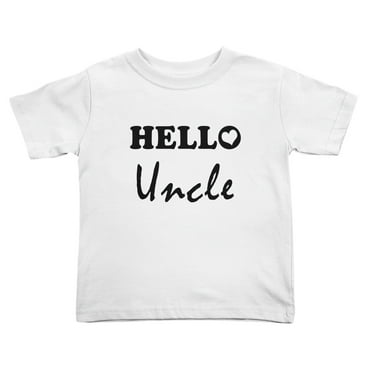 Hello Uncle Cute Toddler T Shirts for Boys Girls (White, Youth M)