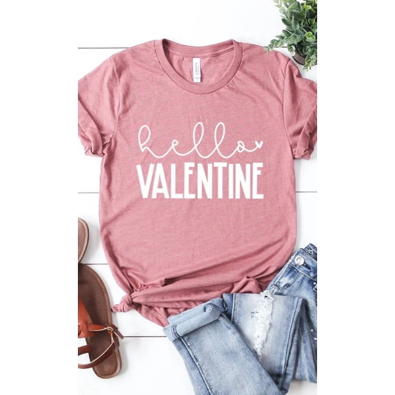 Hello Valentine Graphic Tee T-Shirt