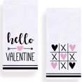 thumbnail image 1 of Hello Valentine Kitchen Towels Dish Towels, 18x26 Inch Love Hearts Anniversary Decoration Hand Towels Set of 2 (Pink), 1 of 6