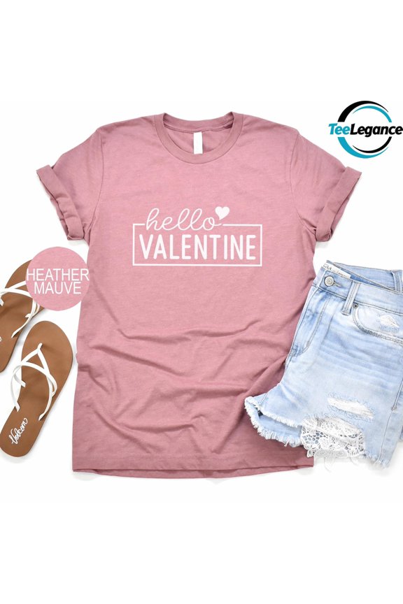 Hello Valentine Shirt, Family Valentine Shirt, Cute Valentines Day Shirt, Happy Valentine Shirt, For Couples All Size S-5XL
