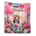 thumbnail image 1 of Hello Valentine’s Day Basset Hound Flower Crown Romantic Pink Floral Quilt Blanket Bassets Dog Breed Lovers Gifts Idea Cozy Comforter Throw Blanket - 00031, 1 of 5