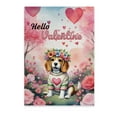thumbnail image 1 of Hello Valentine’s Day Beagle Flower Crown Romantic Pink Floral Vertical Matte Canvas Poster Beagles Dog Lover Gifts Idea Wall Art Home Decor - 00031, 1 of 5