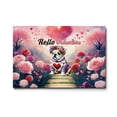 thumbnail image 1 of Hello Valentine’s Day Bulldog Flower Crown Romantic Pink Floral Horizontal Matte Canvas Poster Dog Lover Gifts Idea Wall Art Home Decor - 00031, 1 of 5