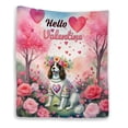 thumbnail image 1 of Hello Valentine’s Day English Springer Spaniel Flower Crown Romantic Pink Floral Quilt Blanket Springers Dog Lover Gifts Cozy Comforter Throw Blanket - 00031, 1 of 5