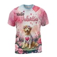 thumbnail image 1 of Hello Valentine’s Day Goldendoodle Flower Crown Romantic Pink Floral All Over Print 3D Shirt Unisex Merch Doodle Dog Lover Gifts Idea - 00031, 1 of 6