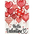 thumbnail image 1 of Hello Valentine''s Day Love Decorative Garden Flag, Red Heart Balloons Polka Dots Stripes Yard Outside Decorations, Anniversary Wedding Holiday Outdoor Small Home Decor Double Sided 12.5x18, 1 of 6