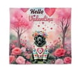 thumbnail image 1 of Hello Valentine’s Day Newfoundland Flower Crown Romantic Pink Floral Tapestry Newfie Dog Lover Gifts Wall Hanging Backdrop Home Decor - 00031, 1 of 5