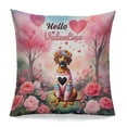 thumbnail image 1 of Hello Valentine’s Day Rhodesian Ridgeback Flower Crown Romantic Pink Floral Pillowcase Double Sided Ridgebacks Dog Lover Gifts Pillow Case Covers - 00031, 1 of 3
