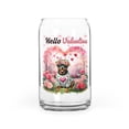 thumbnail image 1 of Hello Valentine’s Day Rottweiler Flower Crown Romantic Pink Floral 16oz Glass Cup Mug Rottie Dog Lover Gifts Idea Glass Can - 00031, 1 of 5