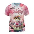 thumbnail image 1 of Hello Valentine’s Day Scottish Fold Flower Crown Romantic Pink Floral All Over Print 3D Shirt Unisex Merch Cat Lover Kitten Owner Gifts - 00031, 1 of 6