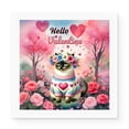 thumbnail image 1 of Hello Valentine’s Day Siamese Flower Crown Romantic Pink Floral Vinyl Sticker Cat Lover Kitten Owner Gifts Waterproof Decal Art Decor - 00031, 1 of 5