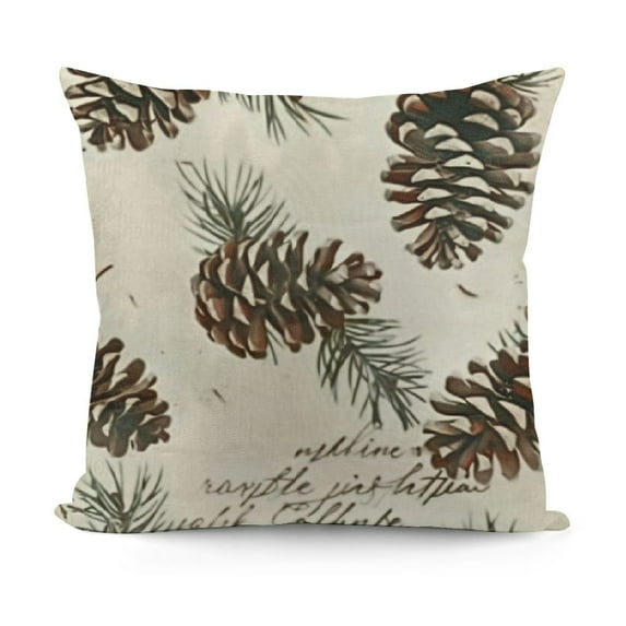 Hello Vibes Decorative Throw Pillowcase, Pine Branch Christmas