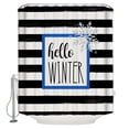 thumbnail image 1 of Hello WInter Black and White Stripe Shower Curtain Set ，Waterproof Fabric Shower Curtains Shower Curtains for Bathroom,Bathroom Decor 54x"78", 1 of 7