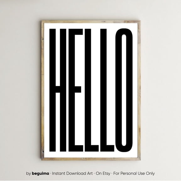 Hello Wall Art Hello Hello Hi Welcome Greeting Home Room Interior Decorative Display