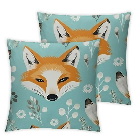 Hello Welcome Autumn Fall Cute Fox Animal Pillowcase King Pillow Cover Protector Pillow Sham Pillow Case with Zipper for Long Throw Pillow