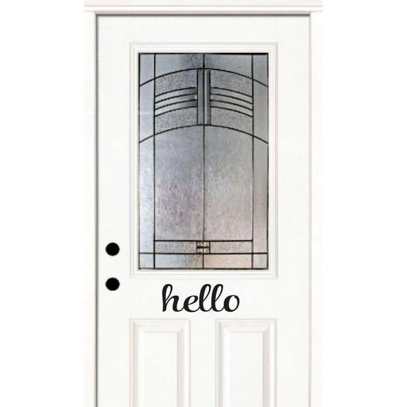 Hello Welcome Sign Door Decor Art Text Lettering Quote Custom Wall Decal Vinyl Sticker 5 Inches X 14 Inches