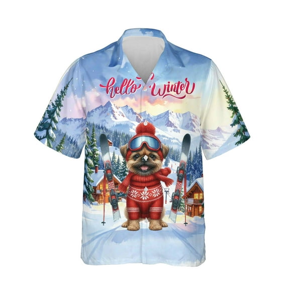 Hello Welcome Winter The Ski Brussels Griffon Snowy Day Hawaiian Shirt Breathable Summer Unisex Merch Griff Dog Lover - 13013