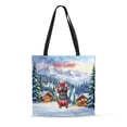 thumbnail image 1 of Hello Welcome Winter The Ski Miniature Pinscher Snowy Day All Over Print 3D Canvas Tote Bag Mini Pin Dog Lover Reusable Handbag - 13013, 1 of 5