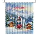 thumbnail image 1 of Hello Welcome Winter The Ski Siberian Husky Snowy Day Shower Curtain Husky Dog Lover Gifts Waterproof Bathroom Bathtub Curtain - 13013, 1 of 5