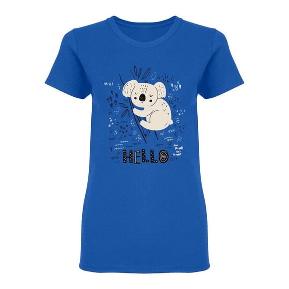 Hello White Koala T-Shirt Women -Image by Shutterstock, Female Large